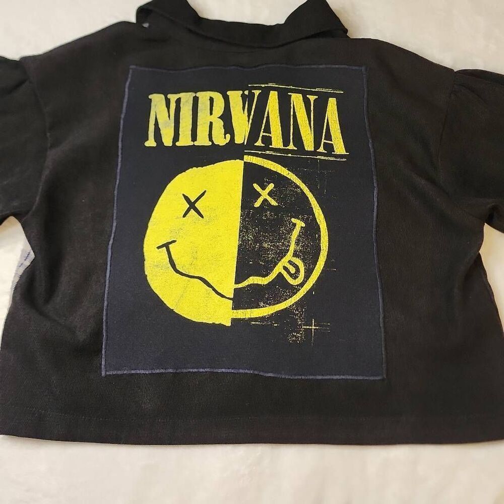 Nirvana Upcycled Shein Corduroy and Flannel Crop Top Size 14-16